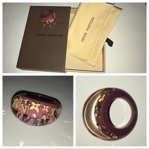 Louis Vuitton pink/gold resin ring size L
